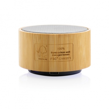 Logo trade advertising product photo of: RCS recycled plastic and bamboo 3W wireless speaker