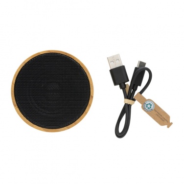 Logotrade promotional product picture of: RCS recycled plastic and bamboo 3W wireless speaker