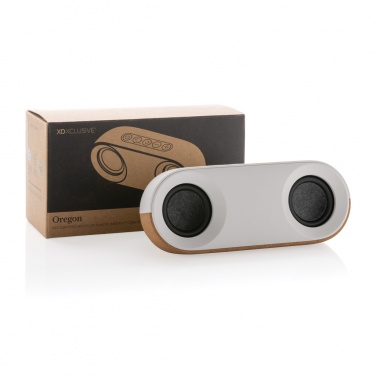 Logo trade corporate gift photo of: Oregon RCS recycled plastic and cork 10W speaker