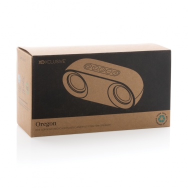 Logo trade promotional gift photo of: Oregon RCS recycled plastic and cork 10W speaker
