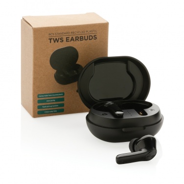 Logo trade corporate gifts picture of: RCS standard recycled plastic TWS earbuds