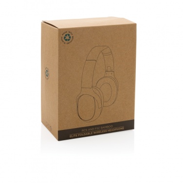 Logotrade business gift image of: RCS and bamboo Elite Foldable wireless headphone