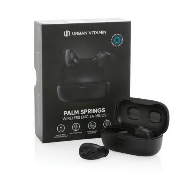 Logotrade promotional item image of: Urban Vitamin Palm Springs RCS rplastic ENC earbuds
