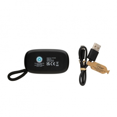 Logotrade promotional merchandise image of: RCS recycled plastic & bamboo TWS earbuds
