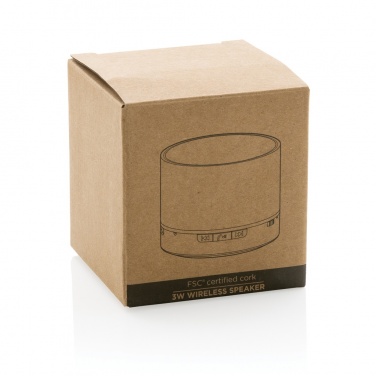Logo trade advertising products picture of: Cork 3W wireless speaker