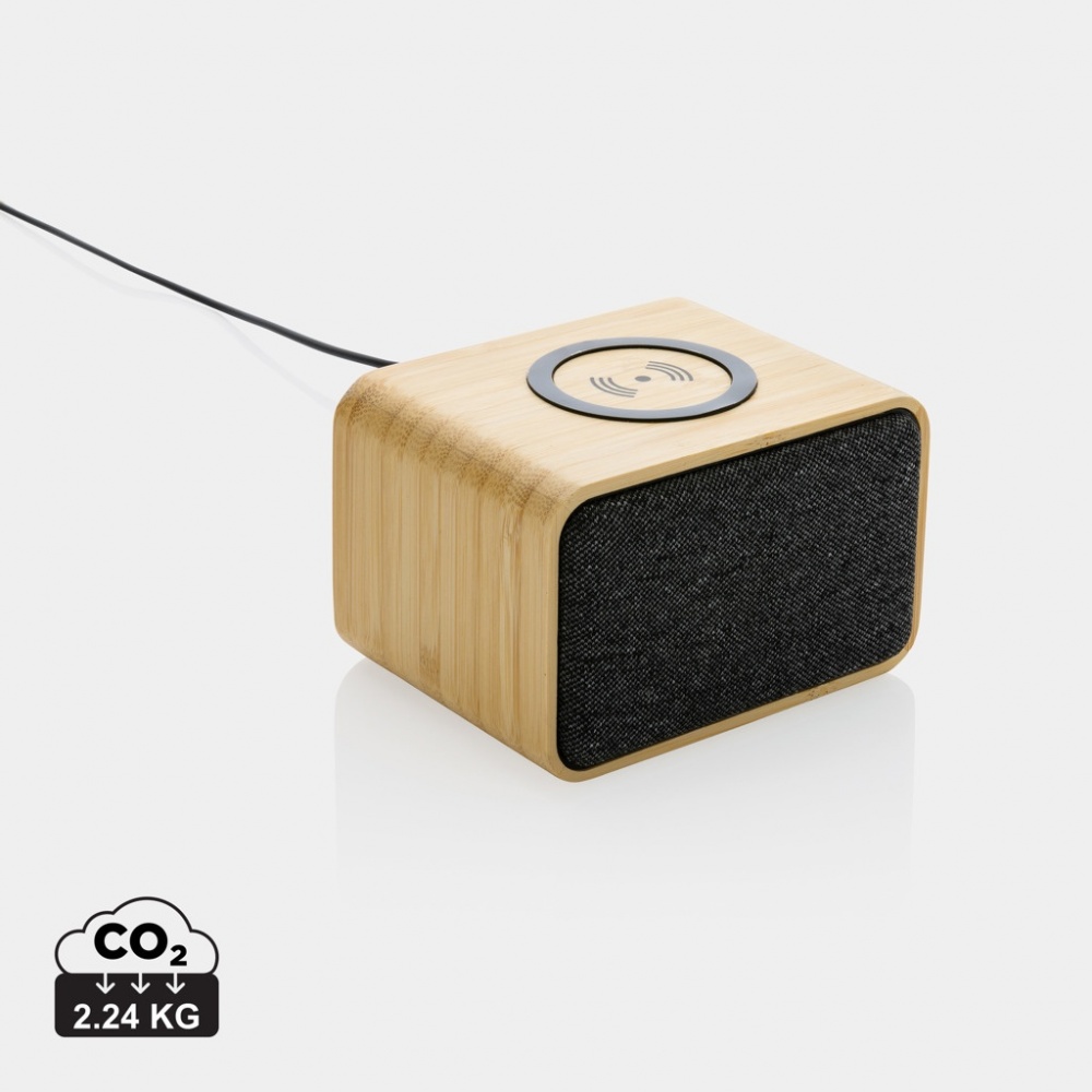 Logotrade business gifts photo of: RCS Rplastic 3W speaker with bamboo 5W wireless