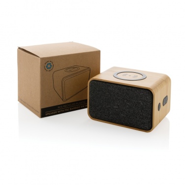 Logotrade promotional merchandise picture of: RCS Rplastic 3W speaker with bamboo 5W wireless