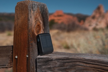 Logo trade corporate gift photo of: Skywave RCS recycled plastic solar earbuds