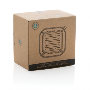Logo trade advertising products image of: 3W RCS recycled plastic wireless sunwave solar speaker