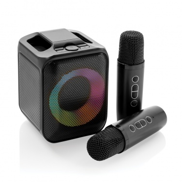 Logo trade promotional product photo of: Singvibe RCS recycled plastic karaoke set with double mic