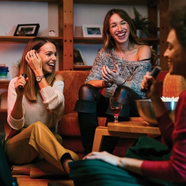 Logotrade corporate gift picture of: Singvibe RCS recycled plastic karaoke set with double mic