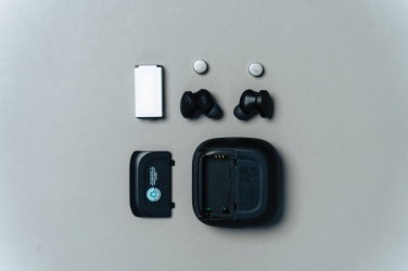 Logo trade advertising products image of: Lakewood RCS recycled and repairable wireless earbuds