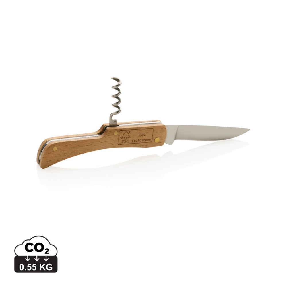Logo trade promotional items picture of: Wooden knife with bottle opener