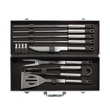 Logo trade advertising product photo of: 12 pcs barbecue set in aluminium box