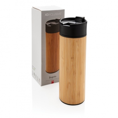 Logo trade promotional gift photo of: Bogota vacuum bamboo coffee mug