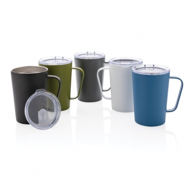 Logotrade advertising product picture of: RCS Recycled stainless steel modern vacuum mug with lid