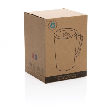 Logo trade promotional items picture of: RCS Recycled stainless steel modern vacuum mug with lid