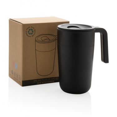 Logo trade corporate gifts image of: GRS Recycled PP and SS mug with handle