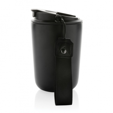 Logo trade promotional merchandise picture of: Cuppa RCS re-steel vacuum tumbler with lanyard