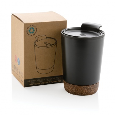 Logo trade promotional giveaways image of: GRS RPP stainless steel cork coffee tumbler