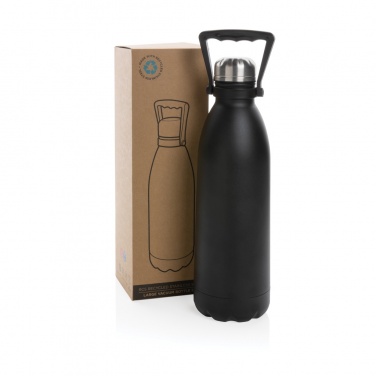 Logotrade promotional gift picture of: RCS Recycled stainless steel large vacuum bottle 1.5L