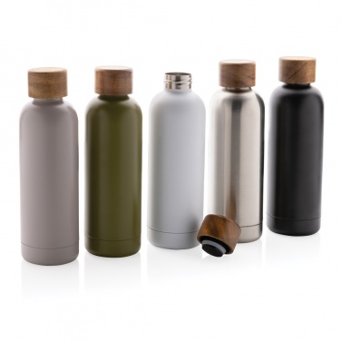 Logotrade promotional giveaways photo of: Wood RCS certified recycled stainless steel vacuum bottle