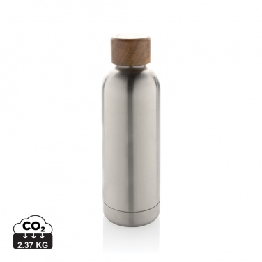Logo trade corporate gifts picture of: Wood RCS certified recycled stainless steel vacuum bottle