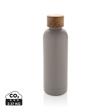 Logo trade advertising products picture of: Wood RCS certified recycled stainless steel vacuum bottle