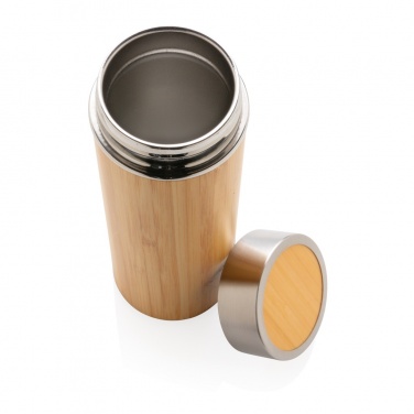 Logo trade promotional items picture of: Leak proof bamboo vacuum bottle