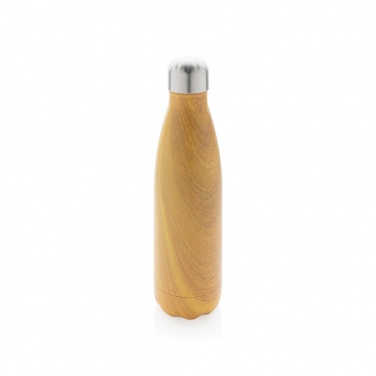 Logo trade advertising product photo of: Vacuum insulated stainless steel bottle with wood print