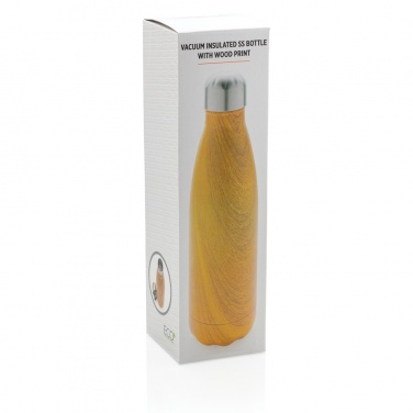 Logotrade advertising product image of: Vacuum insulated stainless steel bottle with wood print