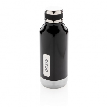 Logo trade promotional gifts image of: Leak proof vacuum bottle with logo plate