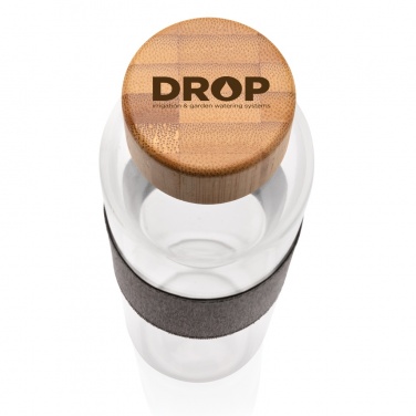 Logotrade promotional giveaway image of: Impact borosilicate glass bottle with bamboo lid