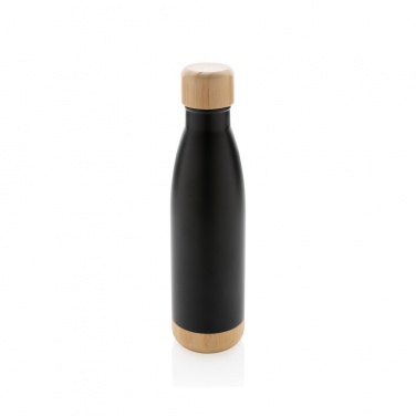 Logo trade advertising products picture of: Vacuum stainless steel bottle with bamboo lid and bottom