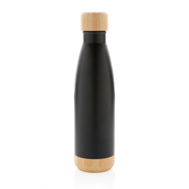 Logo trade promotional gifts picture of: Vacuum stainless steel bottle with bamboo lid and bottom