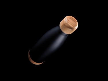 Logotrade advertising product picture of: Vacuum stainless steel bottle with bamboo lid and bottom