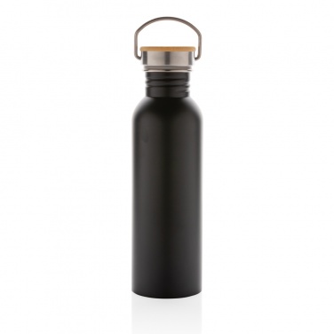 Logo trade promotional giveaways picture of: Modern stainless steel bottle with bamboo lid