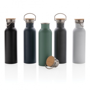 Logo trade corporate gift photo of: Modern stainless steel bottle with bamboo lid