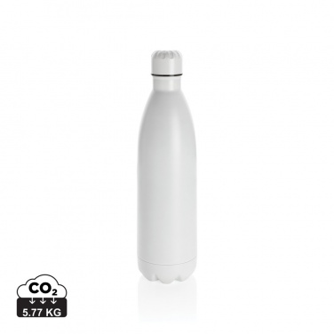 Logo trade business gifts image of: Solid colour vacuum stainless steel bottle 1L