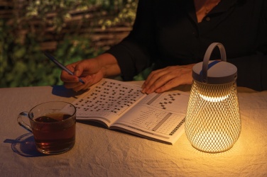 Logo trade advertising products image of: Aurora RCS recycled plastic USB re-chargeable table lamp