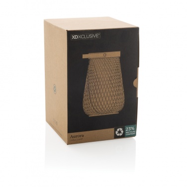 Logo trade promotional product photo of: Aurora RCS recycled plastic USB re-chargeable table lamp