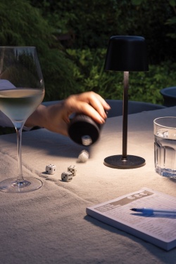 Logo trade promotional gifts picture of: Zenic RCS recycled plastic USB re-chargable table lamp