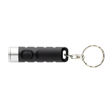 Logo trade promotional merchandise picture of: Globix RCS recycled plastic USB re-chargeable keychain torch