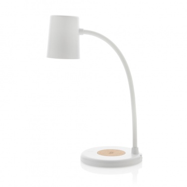 Logotrade corporate gift image of: Zenara RCS recycled plastic and cork 15W wireless desk lamp