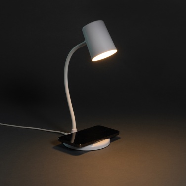 Logotrade corporate gift picture of: Zenara RCS recycled plastic and cork 15W wireless desk lamp