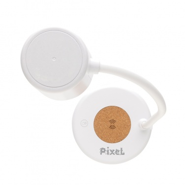 Logo trade promotional giveaway photo of: Zenara RCS recycled plastic and cork 15W wireless desk lamp