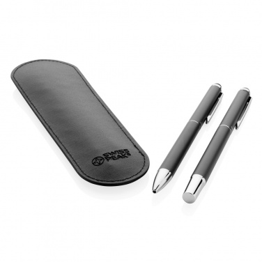 Logo trade promotional items image of: Swiss Peak deluxe pen set in PU pouch