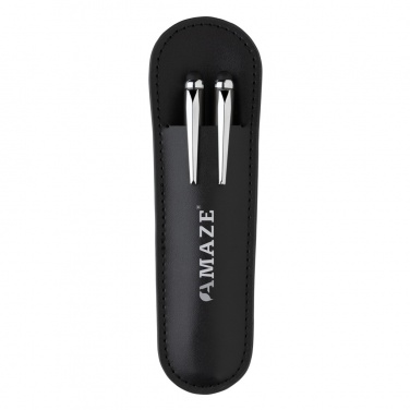 Logo trade promotional items image of: Swiss Peak deluxe pen set in PU pouch