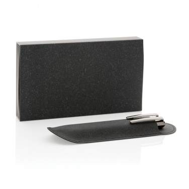 Logo trade promotional product photo of: Recycled leather pen set