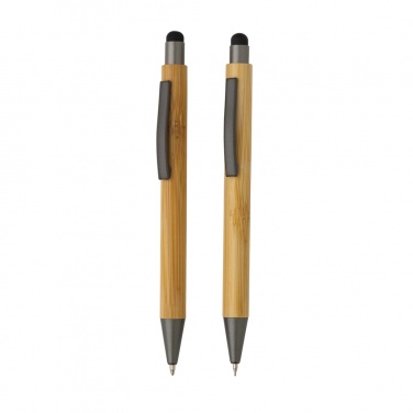 Logotrade promotional giveaway picture of: Bamboo modern pen set in box